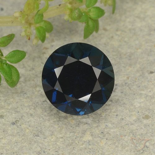 0.63ct Natural Azul Escuro Safira, Redondo, VVS-VS