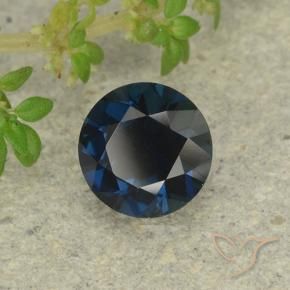 Safira Azul Escuro Natural 0.63ct, Redondo, VVS-VS