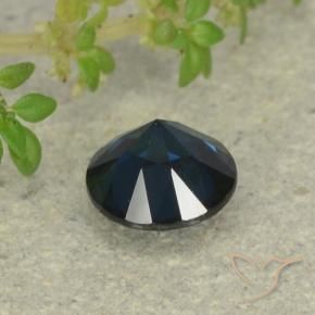 Safira Azul Escuro Natural 0.63ct, Redondo, VVS-VS