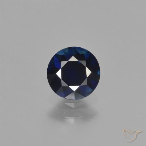 0.76ct Natural Azul profundo Safira, Redondo, VVS-VS