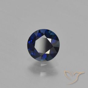 Safira Azul profundo Natural 0.76ct, Redondo, VVS-VS