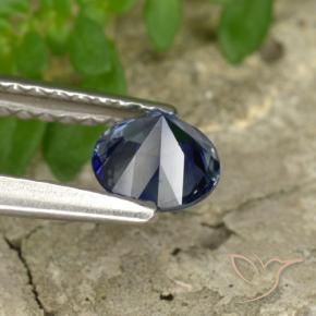 Safira Crepúsculo Azul Natural 0.58ct, Redondo, VVS-VS