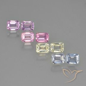 Pedras preciosas de Safira Multicolorido natural de 2.25 ct, Corte Octógono / Esmeralda, VS
