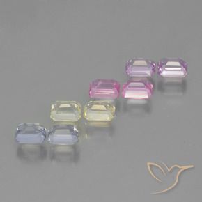 Pedras preciosas de Safira Multicolorido natural de 2.25 ct, Corte Octógono / Esmeralda, VS