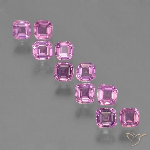 1.57ctw Natural rosa médio Safira, Corte Esmeralda, VS