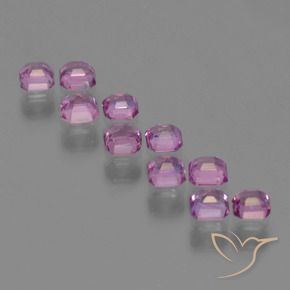 Pedras preciosas de Safira rosa médio natural de 1.57 ct, Corte Octógono / Esmeralda, VS