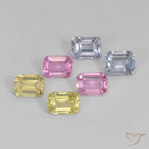1.81ctw Natural Multicolorido Safira, Corte Esmeralda, VS