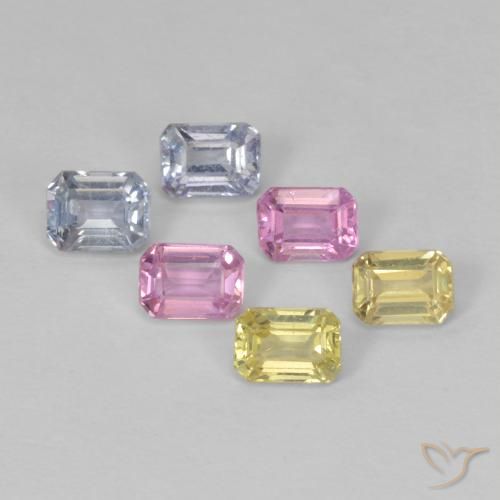 Pedras preciosas de Safira Multicolorido natural de 1.81 ct, Corte Octógono / Esmeralda, VS