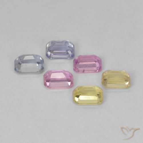 Pedras preciosas de Safira Multicolorido natural de 1.81 ct, Corte Octógono / Esmeralda, VS