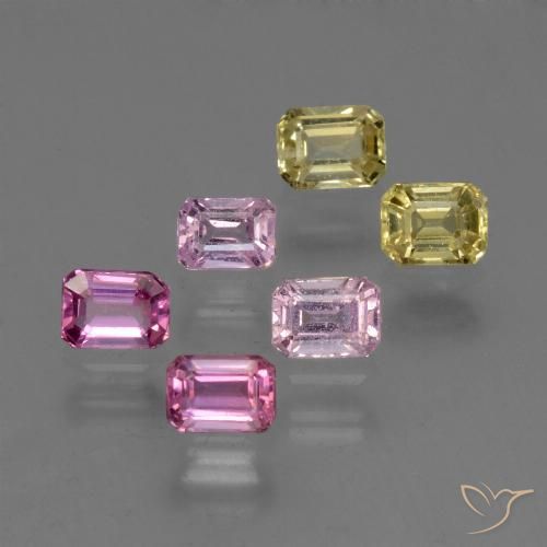Pedras preciosas de Safira Multicolorido natural de 1.93 ct, Corte Octógono / Esmeralda, VS