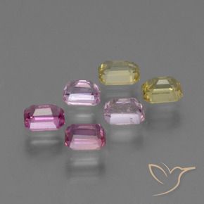 Pedras preciosas de Safira Multicolorido natural de 1.93 ct, Corte Octógono / Esmeralda, VS