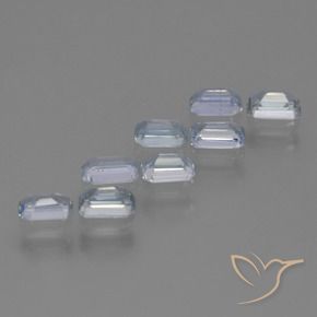 Pedras preciosas de Safira Azul claro natural de 2.81 ct, Corte Octógono / Esmeralda, VS