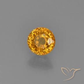 Safira Laranja escuro-dourado Natural 0.59ct, Redondo, VVS