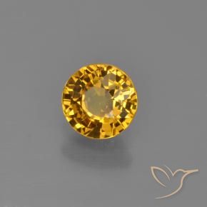 Safira damasco laranja Natural 0.76ct, Redondo, VVS