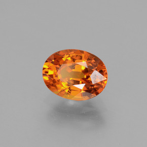 Safira âmbar laranja Natural 1.83ct, Corte Oval, VS