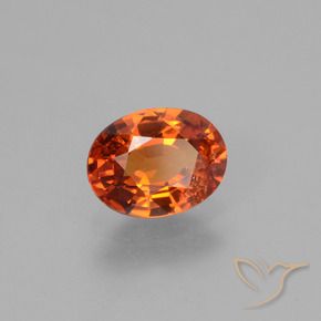 Safira fogo laranja Natural 1.54ct, oval, VS