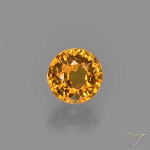 0.63ct Natural damasco laranja Safira, Redondo, VVS-VS