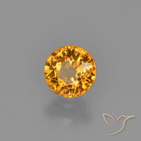 Safira damasco laranja Natural 0.63ct, Redondo, VVS-VS