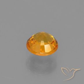 Safira damasco laranja Natural 0.63ct, Redondo, VVS-VS