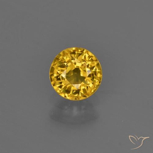 0.67ct Natural Dourado Safira, Redondo, VVS