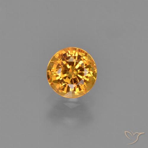 0.67ct Natural Laranja Intenso Safira, Redondo, VVS