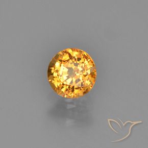 Safira Laranja Intenso Natural 0.67ct, Redondo, VVS