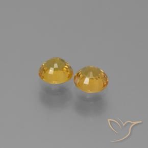 Pedras preciosas de Safira Dourado médio natural de 1.29 ct, Redondo, VVS-VS