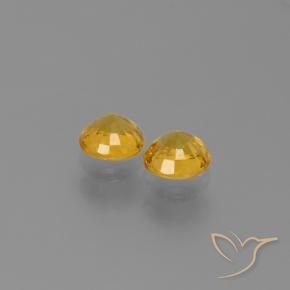 Pedras preciosas de Safira Dourado Escuro natural de 1.19 ct, Redondo, VVS-VS