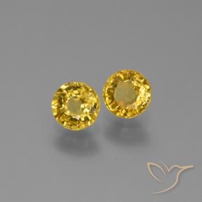 Pedras preciosas de Safira Dourado natural de 1.28 ct, Redondo, VS