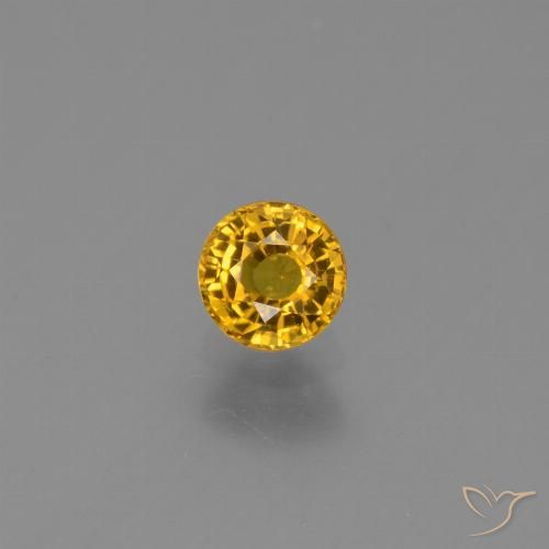 0.68ct Natural Dourado médio Safira, Redondo, VVS-VS