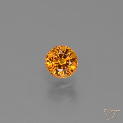 0.67ct Natural Laranja Intenso Safira, Redondo, VVS-VS