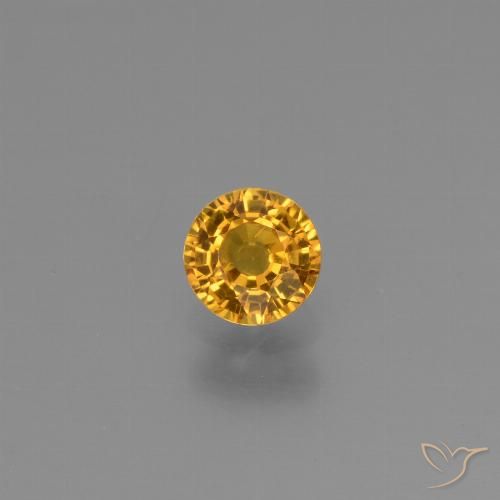 0.61ct Natural Laranja-Ouro Safira, Redondo, VVS-VS