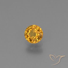 Safira Laranja-Ouro Natural 0.61ct, Redondo, VVS-VS