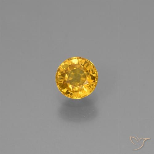 0.64ct Natural Dourado Safira, Redondo, VVS-VS