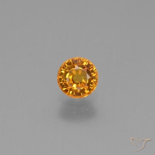 0.60ct Natural damasco laranja Safira, Redondo, VVS-VS