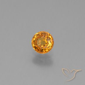 Safira damasco laranja Natural 0.60ct, Redondo, VVS-VS
