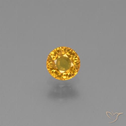 0.62ct Natural Dourado Escuro Safira, Redondo, VVS