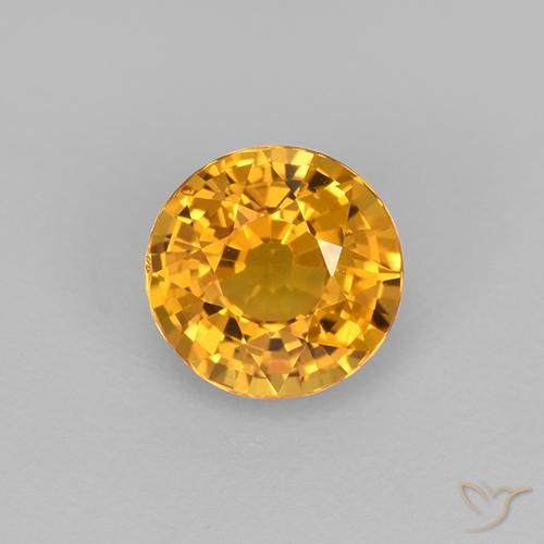 0.83ct Natural Laranja Dourado Profundo Safira, Redondo, VVS-VS