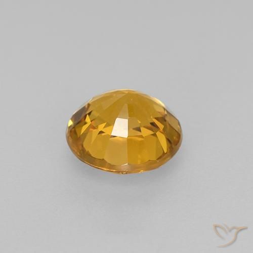 Safira Laranja Dourado Profundo Natural 0.83ct, Redondo, VVS-VS