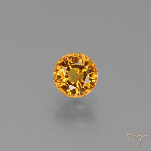 0.90ct Natural Laranja Profundo-Ouro Safira, Redondo, VVS-VS