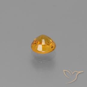 Safira Laranja Profundo-Ouro Natural 0.90ct, Redondo, VVS-VS