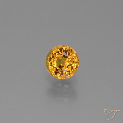 0.72ct Natural Laranja escuro-dourado Safira, Redondo, VVS-VS