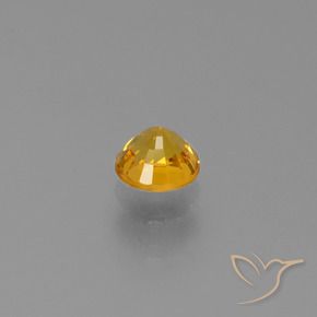 Safira Laranja escuro-dourado Natural 0.72ct, Redondo, VVS-VS