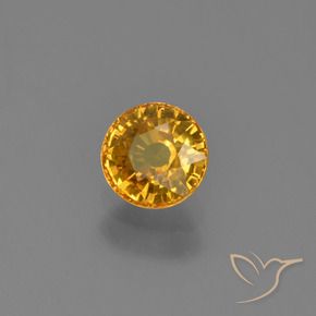 Safira Laranja Dourado Profundo Natural 0.70ct, Redondo, VVS-VS