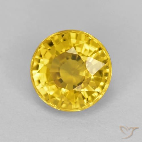 Safira Dourado Natural 0.72ct, Redondo, VVS-VS