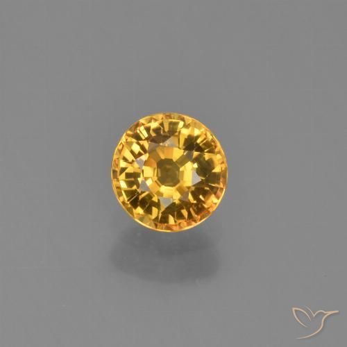0.62ct Natural Laranja Dourado Profundo Safira, Redondo, VVS-VS