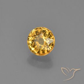 Safira Laranja Dourado Profundo Natural 0.62ct, Redondo, VVS-VS