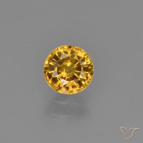 0.67ct Natural Dourado Escuro Safira, Redondo, VVS-VS