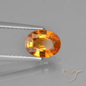 Safira Laranja Profundo Natural 1.05ct, oval, VVS-VS