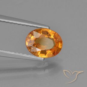 Safira Laranja Profundo Natural 1.32ct, oval, VS-SI
